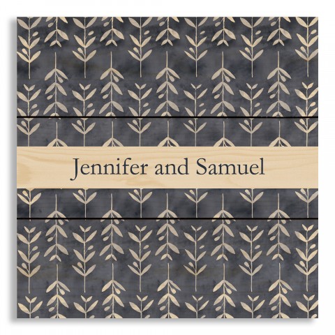 Indigo White Florals 10.5x10.5 Personalized Pallet Wood Art