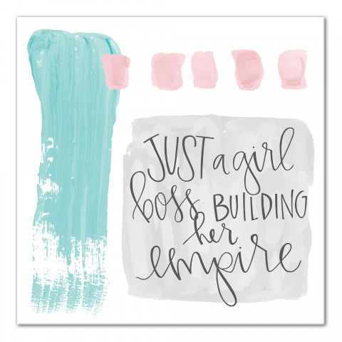 Just Girls Boss Abstract Paint 12x12 Canvas Wall Art