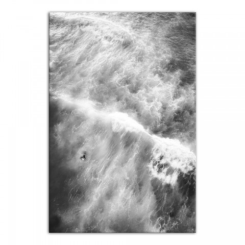 Gray Surf Aerial 12x18 Canvas Wall Art