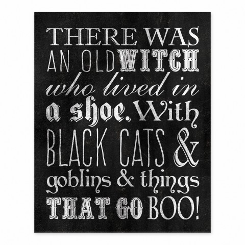 There was an old witch who lived in a sho 8x10 Tabletop Canvas