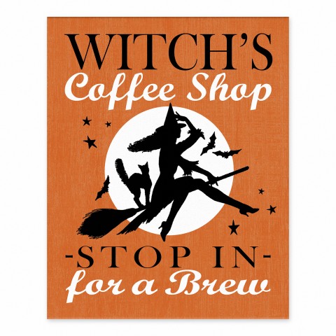 Witches Coffee Shop 8x10 Tabletop Canvas