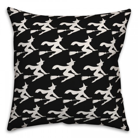 Witch on broomstick pattern Pillow