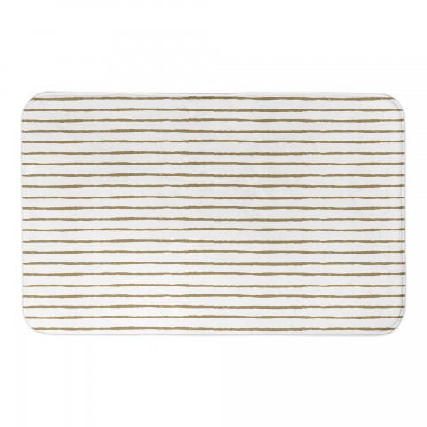 Gold Abstract Lines 34x21 Bath Mat