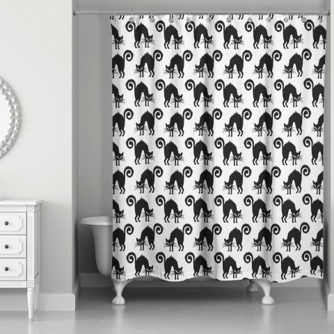 Scardey Cat 71x74 Shower Curtain