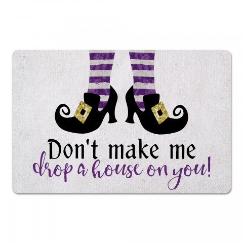 Don't make me drop a house on you 27x18 Floor Mat