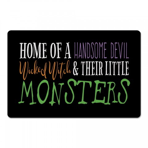 Handsome Devil and Wicked Witch 27x18 Floor Mat