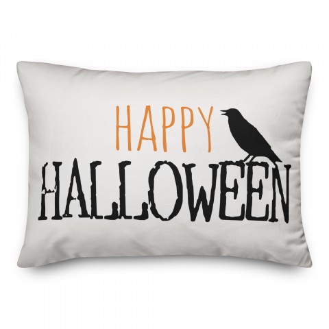 Happy Halloween Crow Pillow