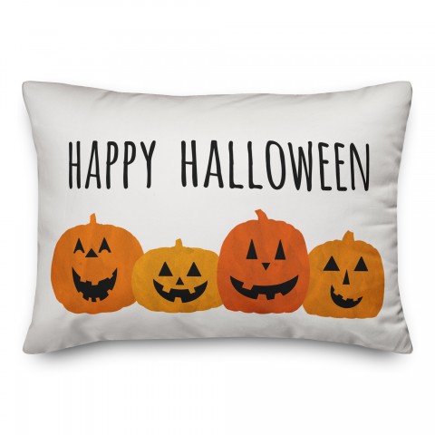 Happy Halloween Pumpkins Pillow