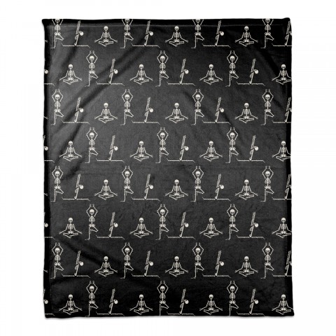 Yoga Skeletons 50x60 Coral Fleece Blanket