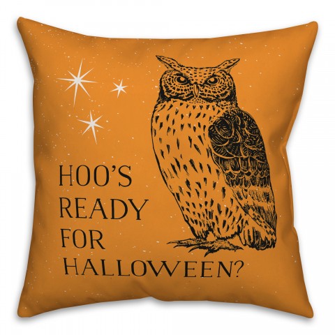 Hoo's Ready for Halloween Pillow
