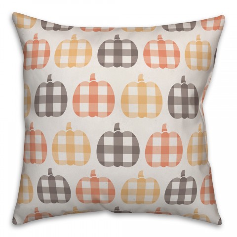 Plaid Pumpkin Pattern Pillow