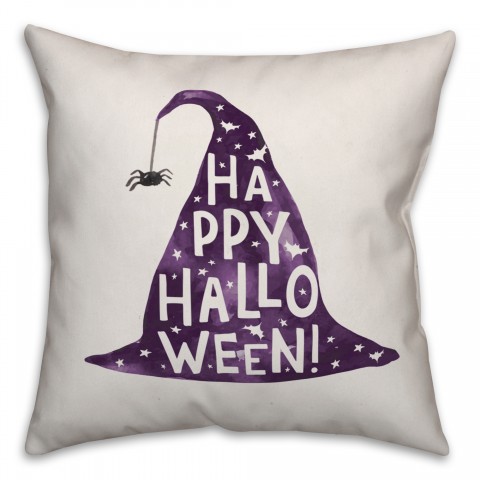 Happy Halloween Witch Hat Pillow
