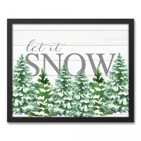 Let Is Snow 16x20 Black Framed Canvas