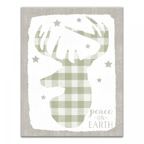 Buffalo Check Deer 11x14 Canvas Wall Art