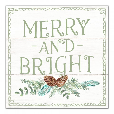 Merry and Bright 12x12 Canvas Wall Art