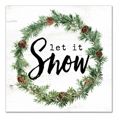 Let It Snow 16x16 Canvas Wall Art