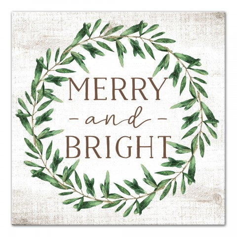 Merry And Bright 12x12 Canvas Wall Art