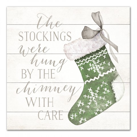 The Stockings Were Hung 16x16 Canvas Wall Art
