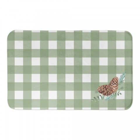 Green Buffalo Check Plaid 34x21 Bath Mat