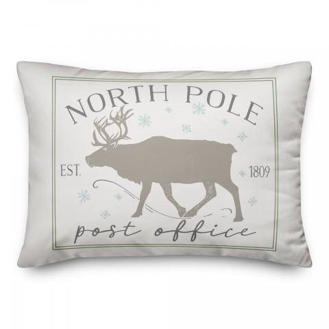 North Pole Post Office 14x20 Spun Poly Pillow