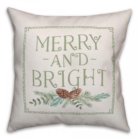 Merry And Bright 18x18 Spun Poly Pillow