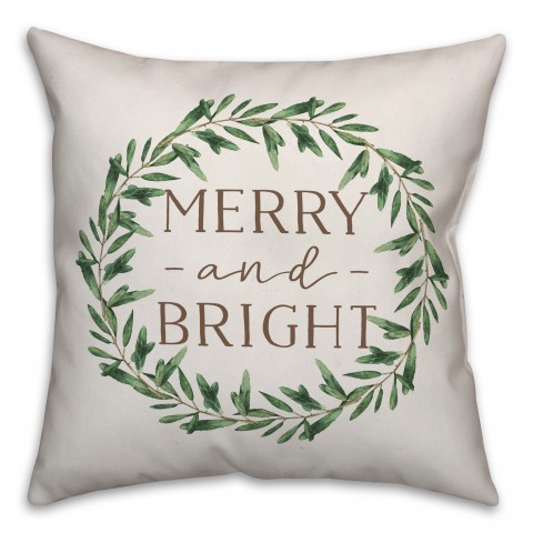 Merry & Bright 18x18 Spun Poly Pillow