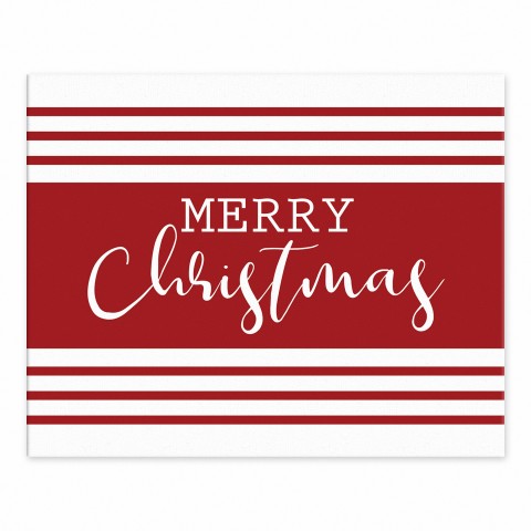 Merry Christmas Farmhouse Stripes 8x10 Tabletop Canvas