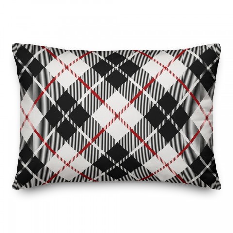 Black and Red Farmhouse Plaid Pillow