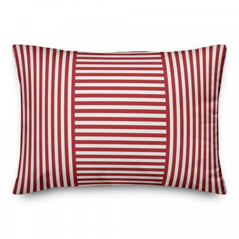 Red Farmhouse Stripes Pillow