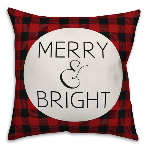 Merry & Bright Red Plaid Pillow