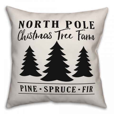 North Pole Christmas Tree Farm Pillow