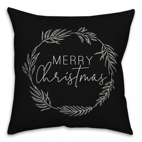 Merry Christmas Wreath Pillow