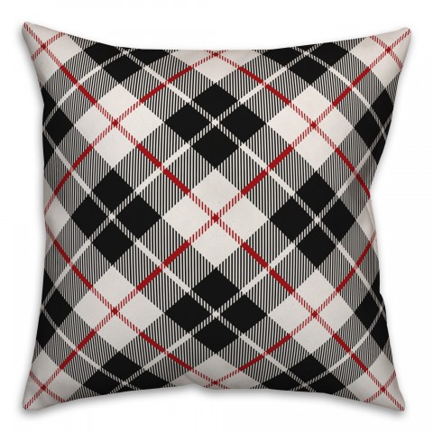 Black Farmhouse Plaid 16x16 Spun Poly Pillow