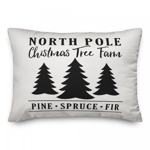 North Pole Christmas Tree Farm Pillow