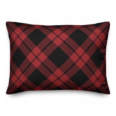 Black and Red Plaid Pillow