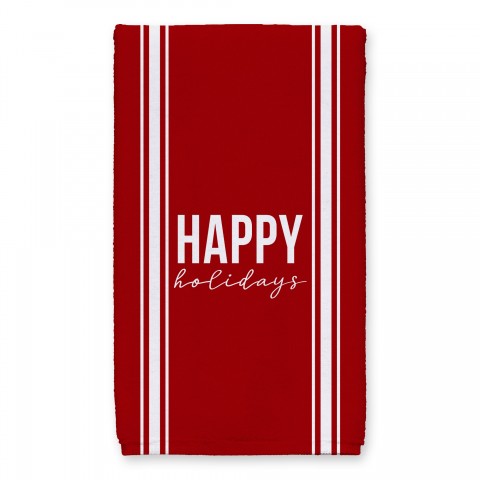Happy Holidays Farmhouse Stripe 16x25 Towel