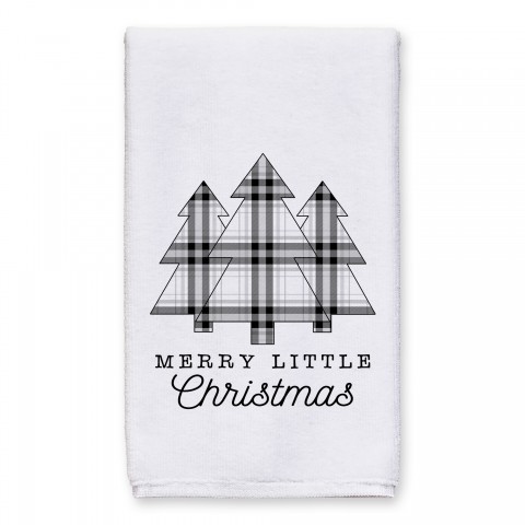 Merry Little Christmas Plaid Trees 16x25 Towel