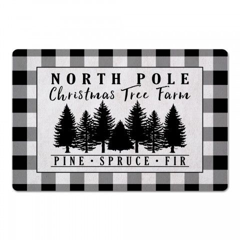 North Pole Christmas Tree Farm 27x18 Floor Mat