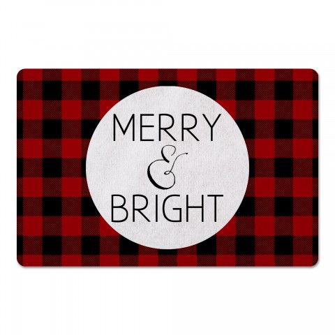 Merry & Bright Plaid 27x18 Floor Mat