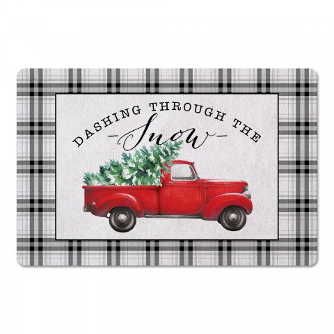 Dashing through the Snow 27x18 Floor Mat