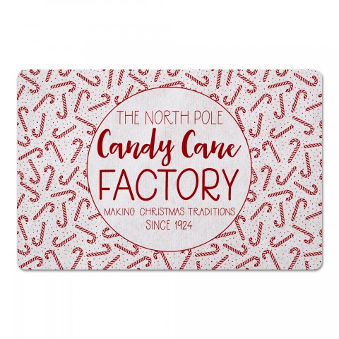 North Pole Candy Cane Factory 27x18 Floor Mat
