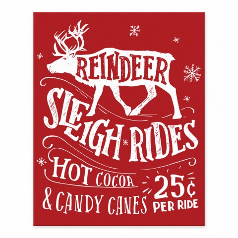 Reindeer Sleigh Rides 8x10 Tabletop Canvas