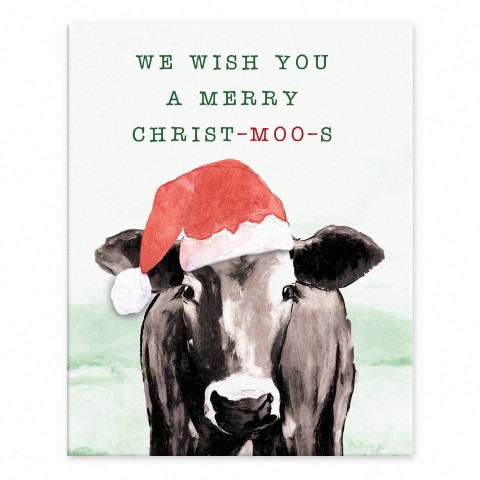 We wish you a merry Christ-moo 8x10 Tabletop Canvas