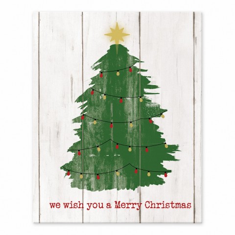 We wish you a merry christmas distressed 8x10 Tabletop Canvas