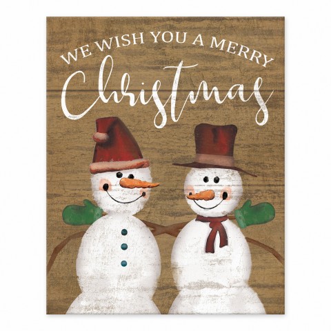 We wish you a merry christmas snowmen 8x10 Tabletop Canvas