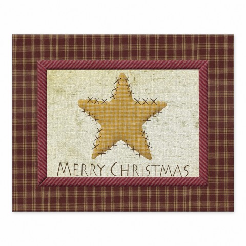 Merry Christmas Antique 8x10 Tabletop Canvas