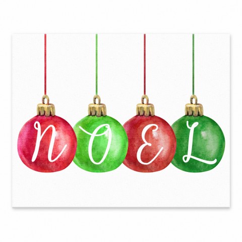 Noel Ornaments 8x10 Tabletop Canvas