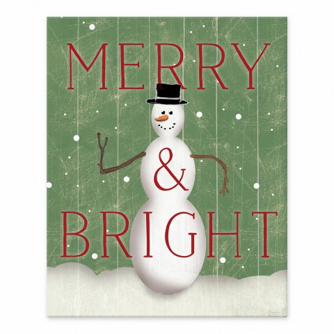Merry & Bright Snowman 8x10 Tabletop Canvas