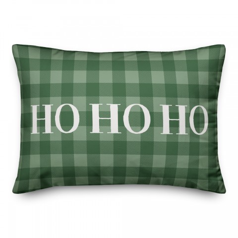Ho Ho Ho Plaid Pillow