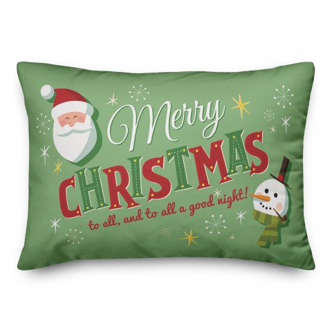 Merry Christmas Retro Pillow
